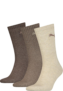 Puma Crew Sock (3-pack),  sokken, bruin
