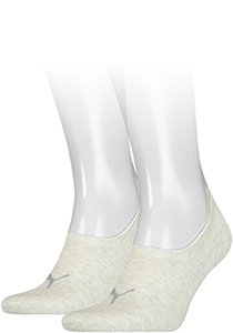 Puma Unisex Footie High Cut (2-pack), unisex onzichtbare sokken, beige