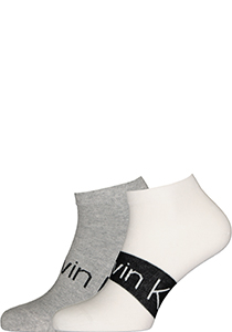 Calvin Klein herensokken Dirk (2-pack), enkelsokken, wit en grijs met logo