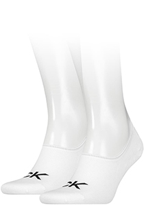 Calvin Klein Footie High Cut Logo (2-pack), heren onzichtbare sokken, wit dessin