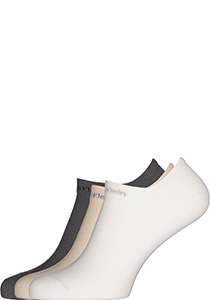 Calvin Klein herensokken Owen (3-pack), onzichtbare vochtregulerende sokken, beige, wit en grijs