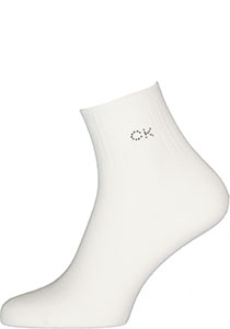 Calvin Klein damessokken Allison (1-pack), enkelsokken met kristal logo, wit
