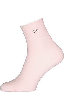 Calvin Klein damessokken Allison (1-pack), enkelsokken met kristal logo, roze