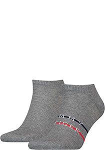 Tommy Hilfiger Sneaker Th Stripe (2-pack), heren enkelsokken, grijs melange gestreept