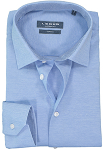 Ledub modern fit overhemd, middenblauw tricot