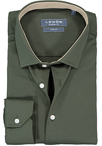 Ledub modern fit overhemd, donkergroen tricot