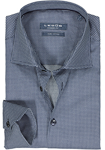 Ledub modern fit overhemd, donkerblauw dessin