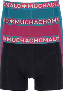 Muchachomalo heren boxershorts (3-pack), heren boxers normale lengte Solid, roze, petrol, zwart