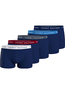Tommy Hilfiger heren boxers normale lengte (5-pack), blauw met gekleurde tailleband