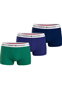 Tommy Hilfiger heren boxers normale lengte (3-pack), trunk, groen en blauw