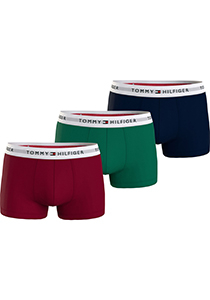Tommy Hilfiger heren boxers normale lengte (3-pack), trunk, blauw, groen, bordeaux