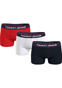 Tommy Hilfiger Jeans heren boxers normale lengte (3-pack), trunk, rood, wit, blauw