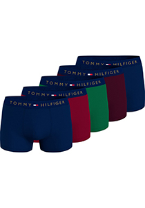 Tommy Hilfiger heren boxers normale lengte (5-pack), trunk Gold, blauw, bordeaux, groen, rood