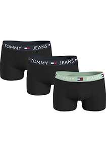 Tommy Hilfiger trunk (3-pack), heren boxers normale lengte, zwart met gekleurde tailleband