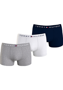 Tommy Hilfiger trunk (3-pack), heren boxers normale lengte, blauw, grijs, wit