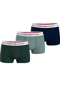 Tommy Hilfiger trunk (3-pack), heren boxers normale lengte, groen, lichtgroen, blauw