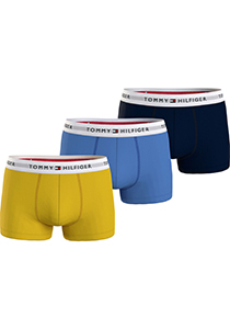 Tommy Hilfiger trunk (3-pack), heren boxers normale lengte, blauw, lichtblauw, geel