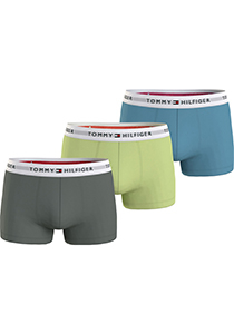 Tommy Hilfiger trunk (3-pack), heren boxers normale lengte, groen, lime, petrol