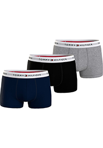 Tommy Hilfiger trunk (3-pack), heren boxers normale lengte, zwart, blauw, grijs