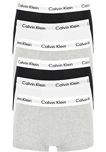 Actie 6-pack: Calvin Klein low rise trunks, lage heren boxers kort, zwart - grijs en wit