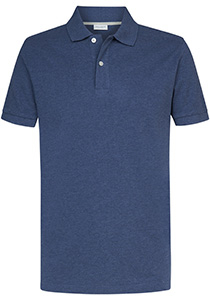 Profuomo slim fit heren polo, jeans blauw