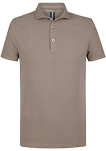 Profuomo slim fit heren polo, taupe