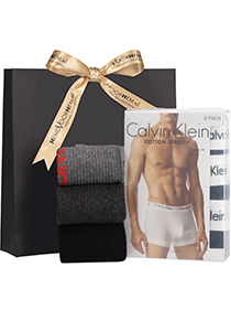 Heren cadeaubox: Calvin Klein boxershorts (3-pack) + Calvin Klein sokken (3-pack)