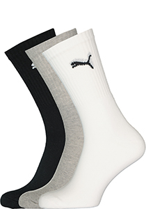 Puma unisex sportsokken (12-pack), wit, grijs en zwart 