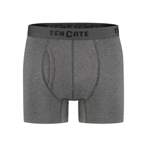 ten Cate Basics men classic shorts met gulp (2-pack), heren boxers normale lengte, antraciet grijs melange