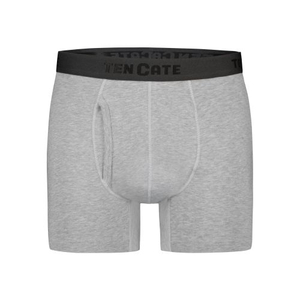 ten Cate Basics men classic shorts met gulp (2-pack), heren boxers normale lengte, grijs melange