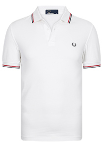 Fred Perry M3600 polo twin tipped shirt, heren polo White / Bright Red / Navy