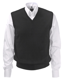 OLYMP modern fit spencer wol, V-hals, zwart