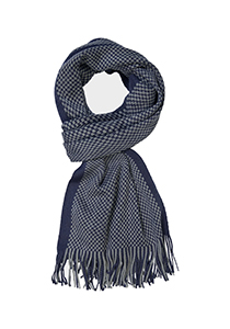 Michaelis heren sjaal, navy blauw - grijs dessin