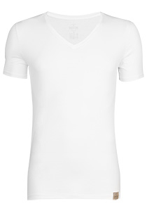RJ Bodywear The Good Life Madrid T-shirt (2-pack), heren T-shirt diepe V-hals, wit 