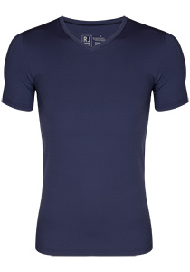 RJ Bodywear Pure Color T-shirt V-hals, donkerblauw microfiber