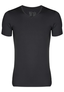RJ Bodywear Pure Color T-shirt V-hals, grijs microfiber