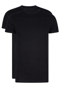 RJ Bodywear Everyday Amsterdam T-shirts (2-pack), heren T-shirts O-hals breed, zwart