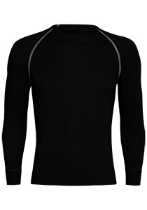RJ Bodywear Thermo Cool T-shirt lange mouw, zwart  