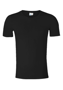 SCHIESSER Long Life Cotton T-shirt (1-pack), V-hals, zwart