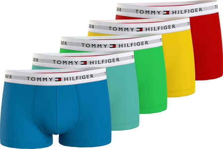 Tommy Hilfiger heren boxers normale lengte (5-pack), lichtblauw, groen, lime, geel, oranje