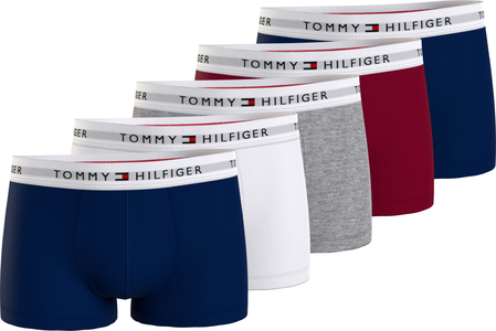 Tommy Hilfiger heren boxers normale lengte (5-pack), navy, wit, grijs, rood, navy