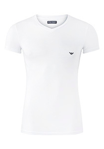 Emporio Armani T-shirt Iconic (1-pack), heren stretch T-shirt V-neck, wit  