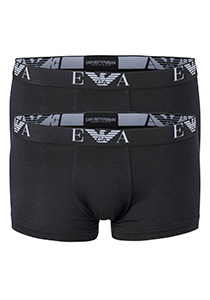 Emporio Armani Trunks Essential Monogram (2-pack), heren boxers kort, zwart