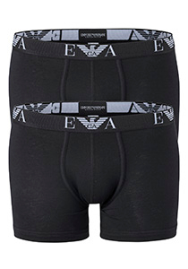 Emporio Armani Boxers Essential Monogram (2-pack), heren boxers normale lengte, zwart