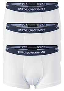 Emporio Armani Trunks Essential Core (3-pack), heren boxers kort, wit  