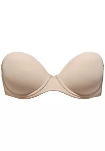 Calvin Klein dames Perfectly Fit Flex strapless push up bra, strapless BH, beige