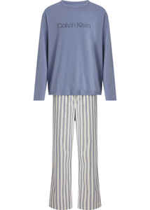 Calvin Klein pyjama, heren long sleeve pant set, blauw