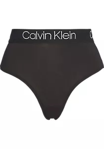 Calvin Klein dames high waist thong (1-pack), string met hoge taille, zwart