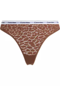 Calvin Klein dames high leg thong (1-pack), string, bruin