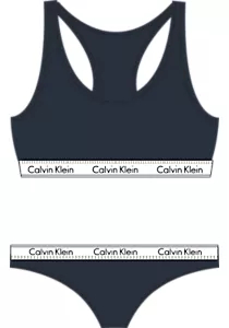 Calvin Klein dames Modern Cotton unlined bralette- en stringset, bralette, blauw